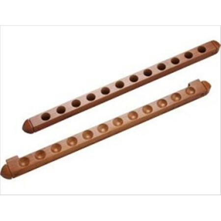 BILLIARDS ACCESSORIES 12 Cue Wall Rack - 2 pc Holes WR2P12H